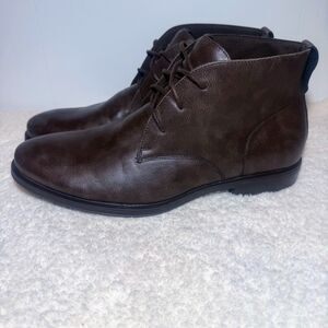 Van Heusen Brown Leather Boots Men's Vander Size 9